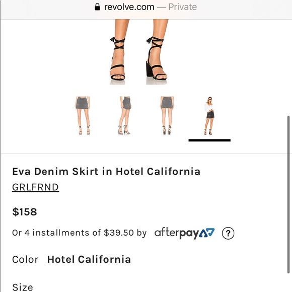 Grlfrnd Eva black denim hotel California skirt 25 - Picture 10 of 12